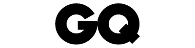 The image displays the black GQ logo, featuring the bold, capital letters G and Q placed side by side in a modern sans-serif font.