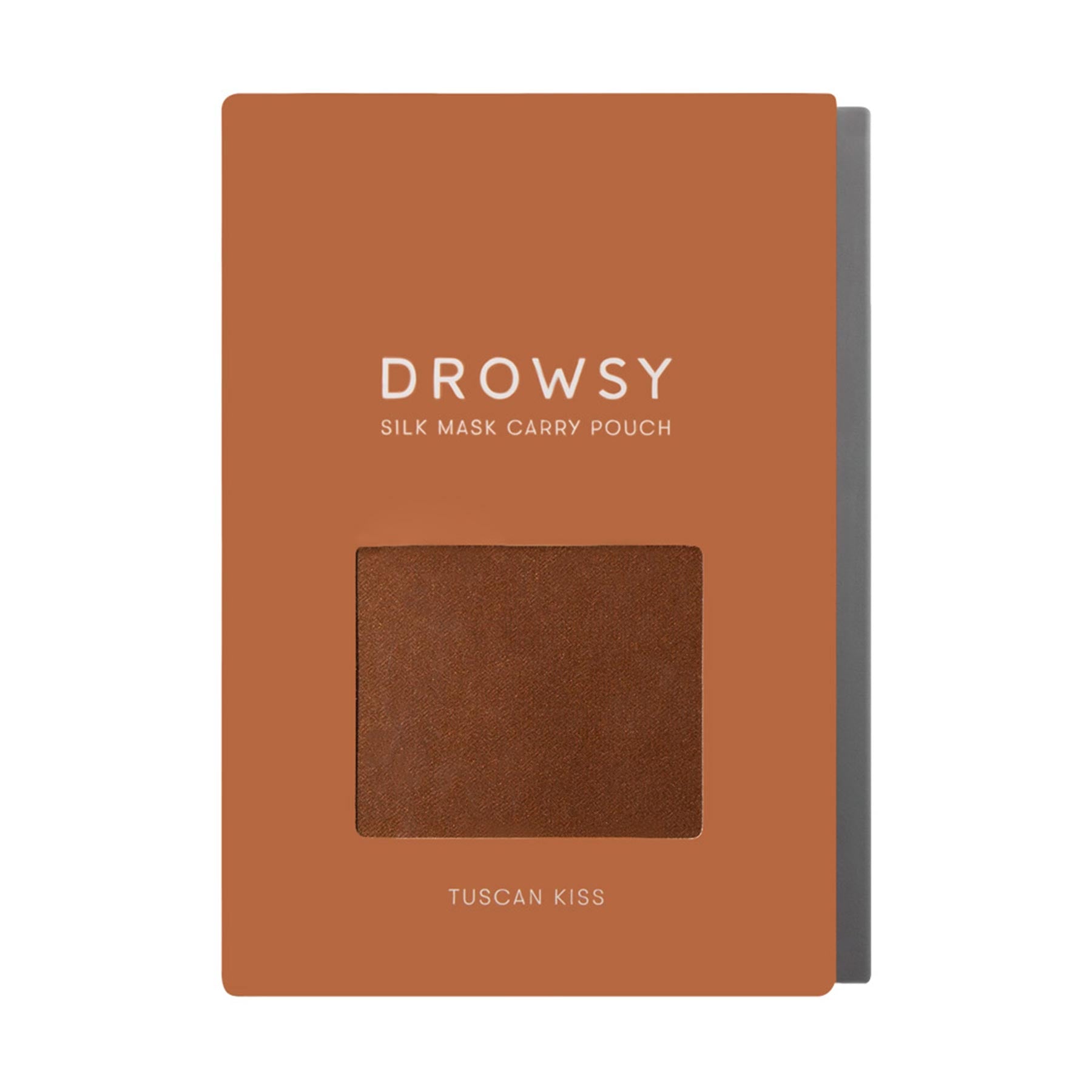 Drowsy Sleep Co. Orange silk carry pouch box for silk sleep mask