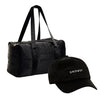 The Drowsy Roadtrip bundle - Black Jade includes a black duffel bag and baseball cap with DROWSY in white text, shown on a plain white background.